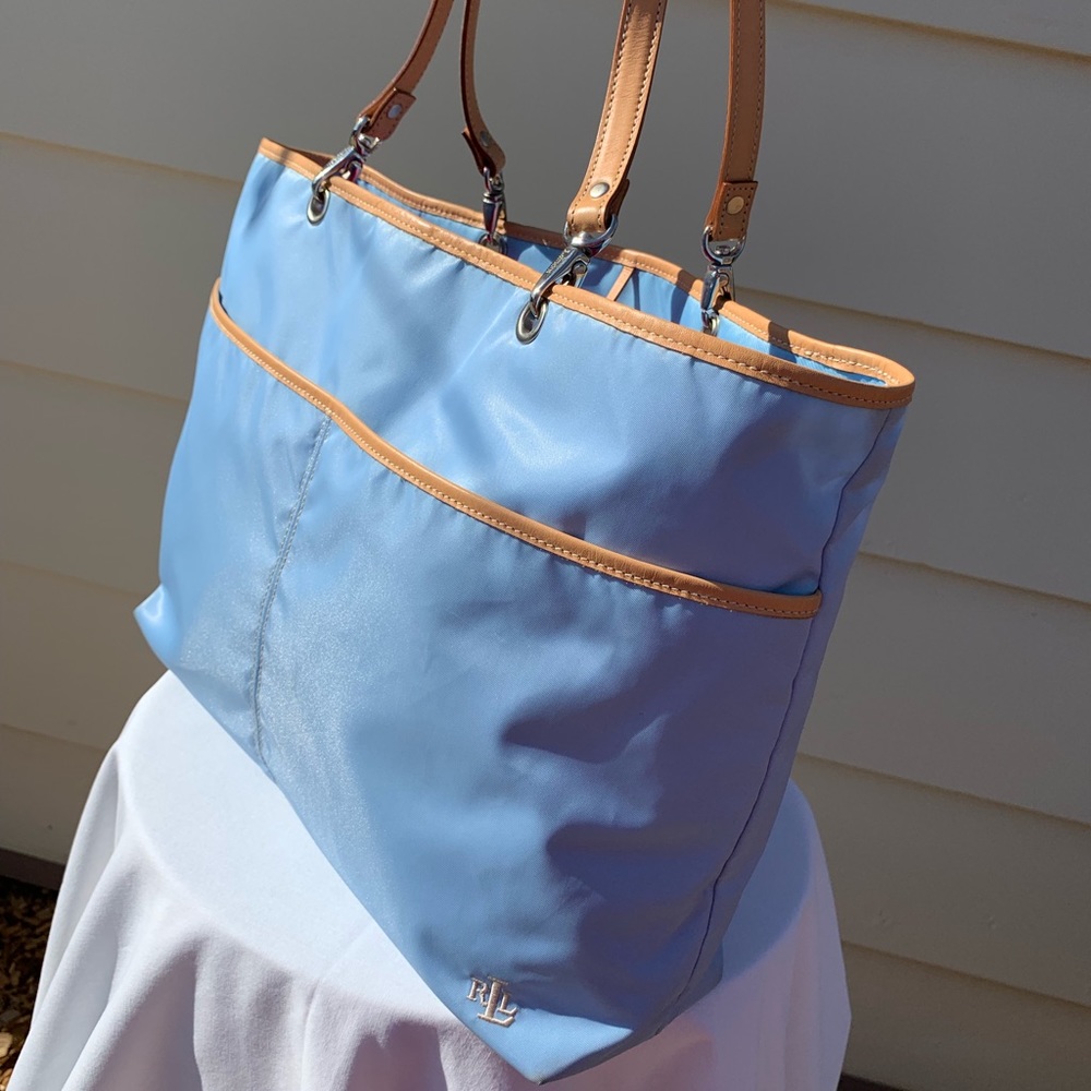 Lauren by Ralph Lauren Baby Blue Nylon Tote Bag